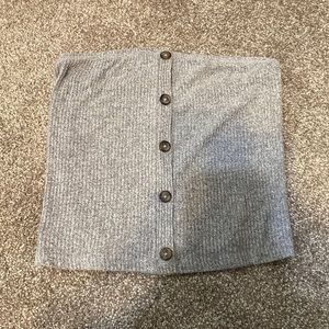 grey buttoned tube top